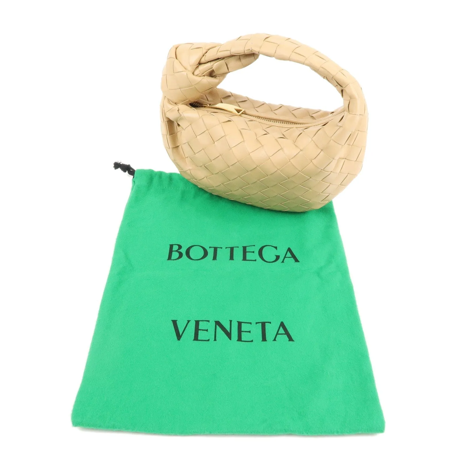 BOTTEGA VENETA Mini Jodie Intrecciato Leather Bag Beige 651876