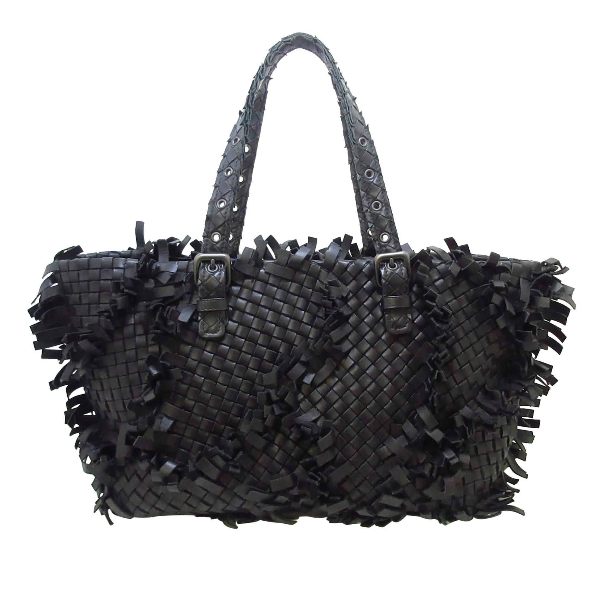 Bottega Veneta Tote Bag Black Intrecciato Leather