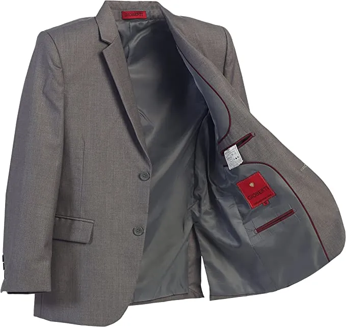 Boys Formal 3 Piece Suit Set with Jacket, Vest and Pants - Gray