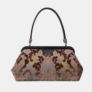 Burnout Velvet Camel Shoulder Bag