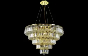 C121-2036D30G/EC - Regency Lighting: Maxime 17 light Gold Chandelier Clear Elegant Cut Crystal