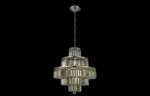 C121-2038D20C-GT/RC - Regency Lighting: Maxime 13 light Chrome Chandelier Golden Teak (Smoky) Royal Cut Crystal