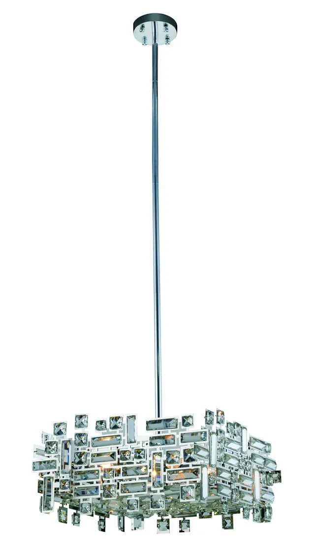 C121-2100D18C/RC - Regency Lighting: Picasso 4 light Chrome Pendant Clear Royal Cut Crystal