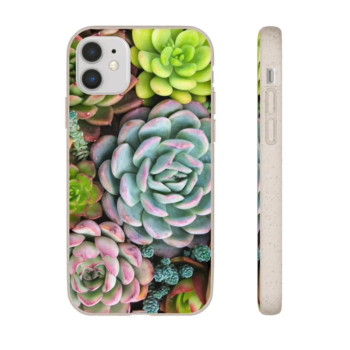 Cactus Eco Phone Case, Succulent iPhone 13 12 11 Pro Biodegradable Mini Plant Samsung Galaxy S20 S21 S22 Eco Friendly