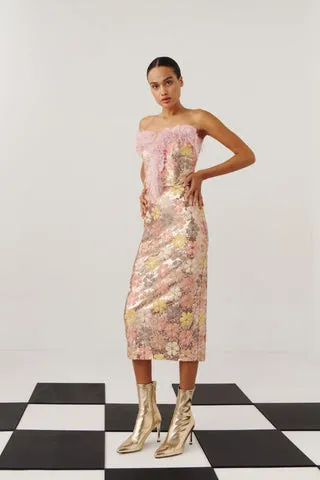 Celia B Lium Stunning Floral Sequin Skirt & Top