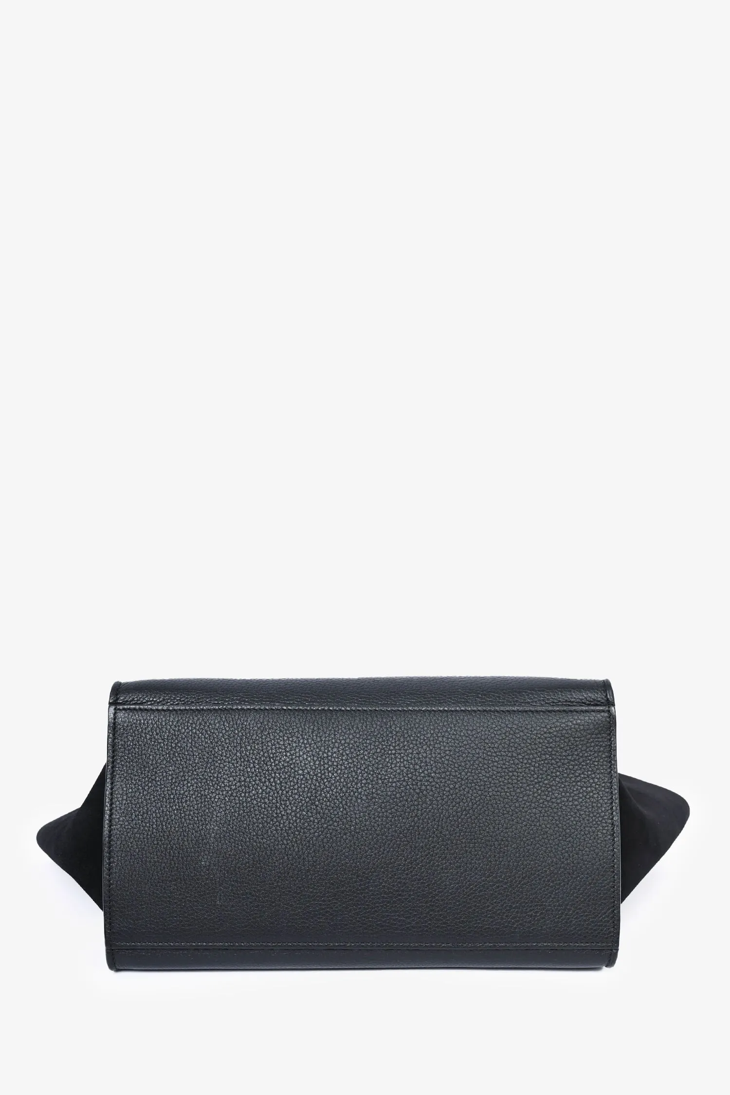 Celine 2015 Black Grained Leather/Suede Small Trapeze Top Handle with Strap