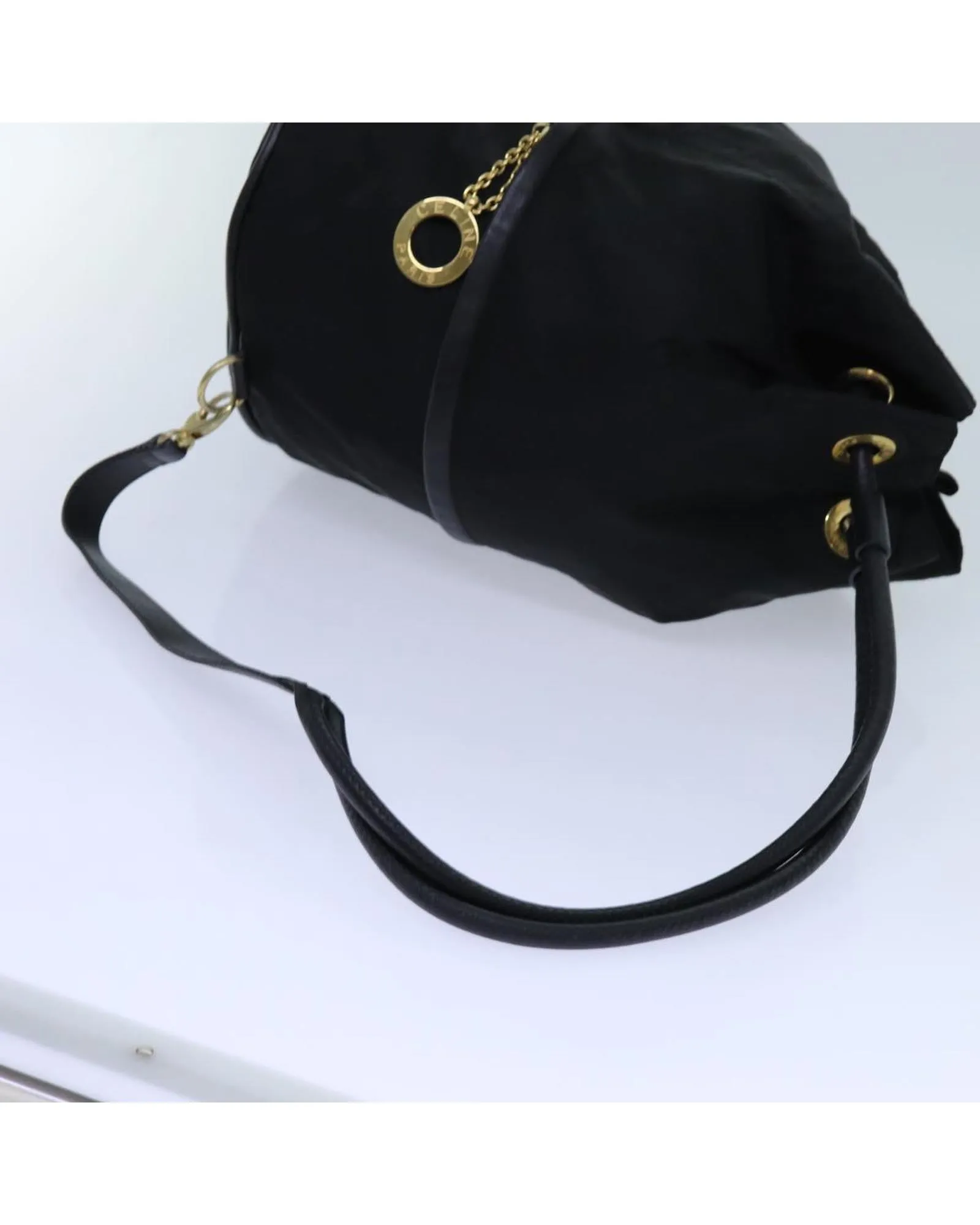 CELINE Black Nylon Bucket Bag