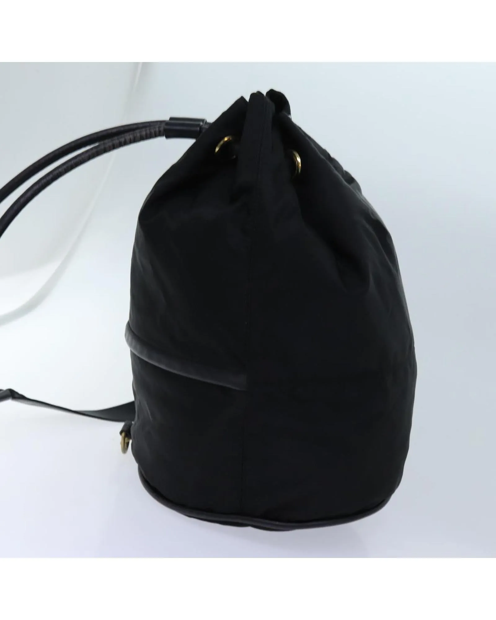 CELINE Black Nylon Bucket Bag