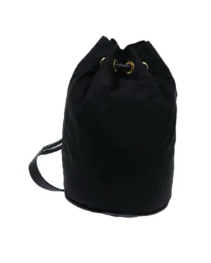 CELINE Black Nylon Bucket Bag