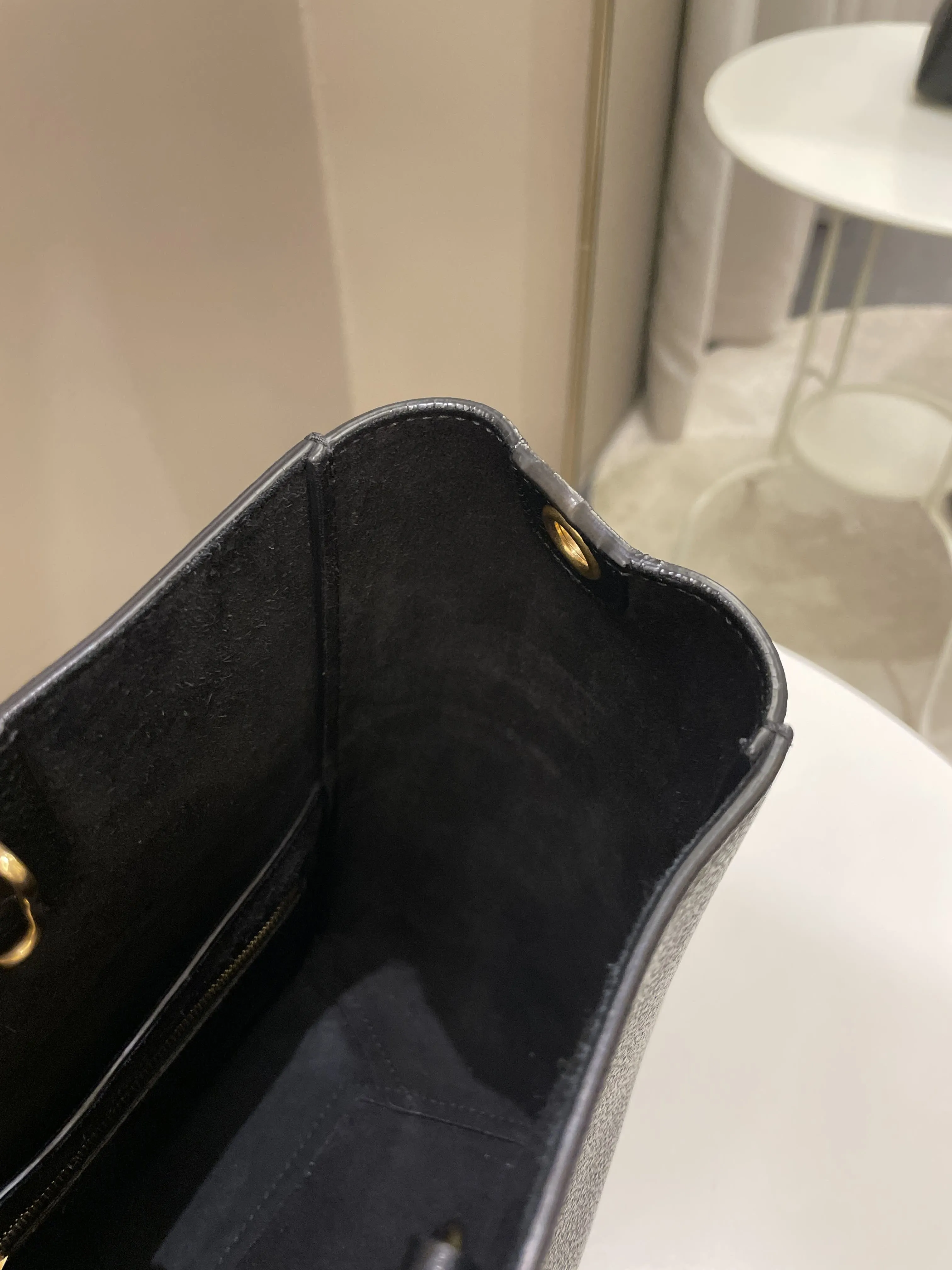 Celine Sangle Bucket Bag Black Grainy Calfskin