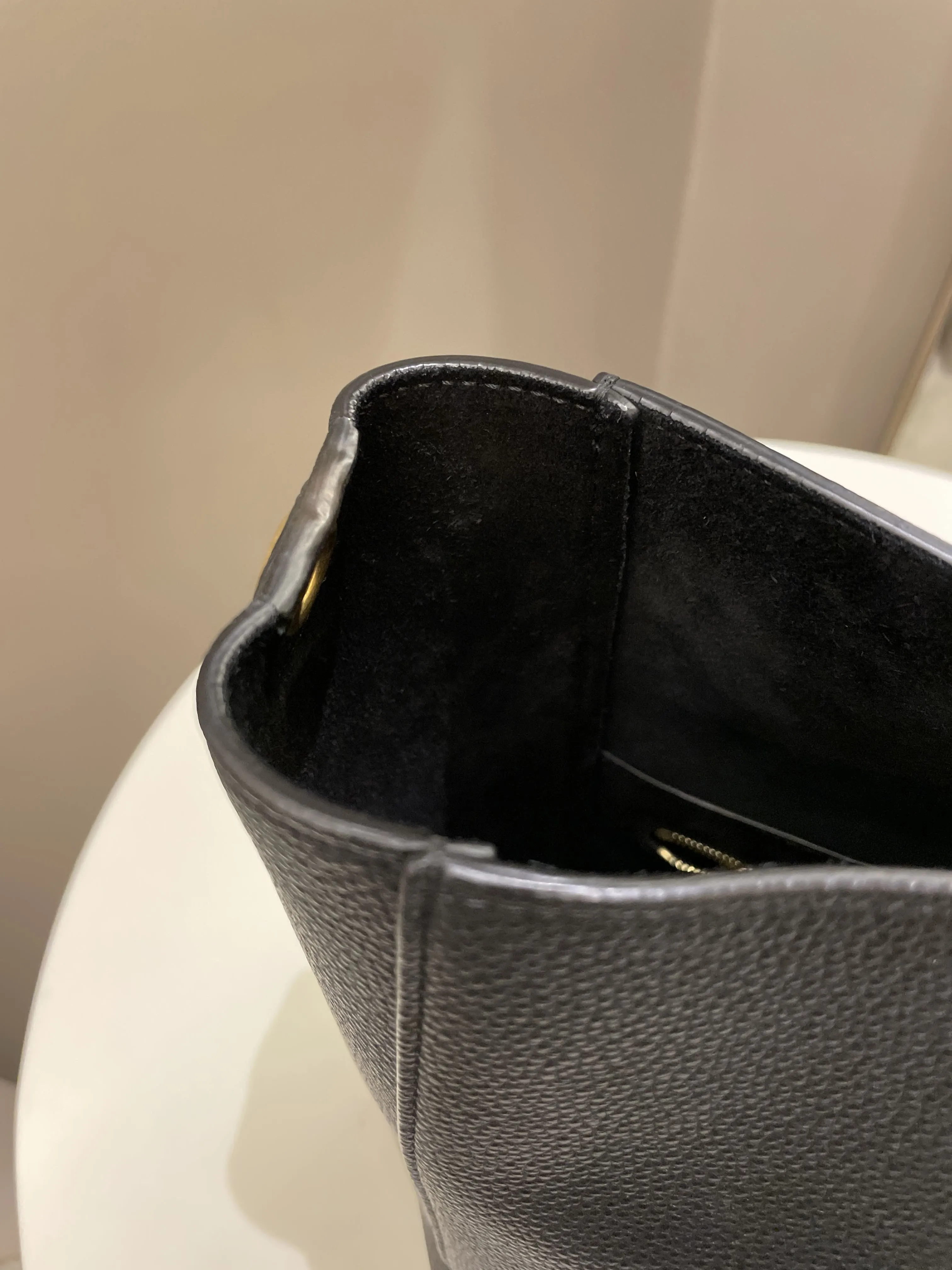 Celine Sangle Bucket Bag Black Grainy Calfskin