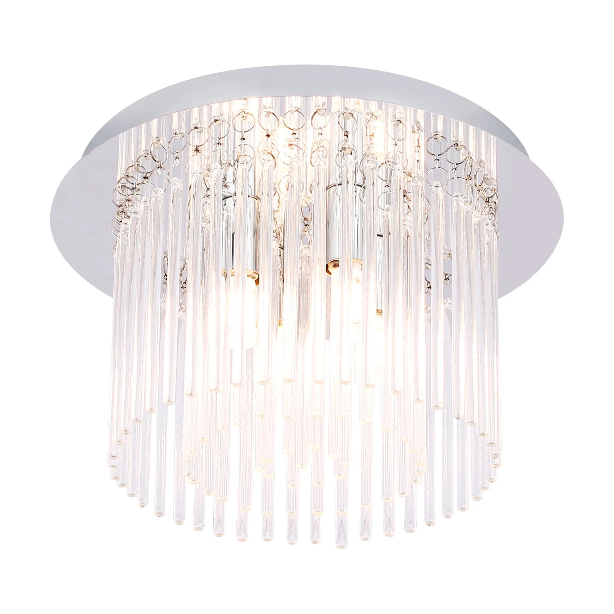 Clarence 4 Light Glass Crystal-Look Elegant Ceiling Light