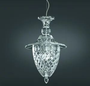 Classic Clear Italian Cut Glass Ceiling Lantern