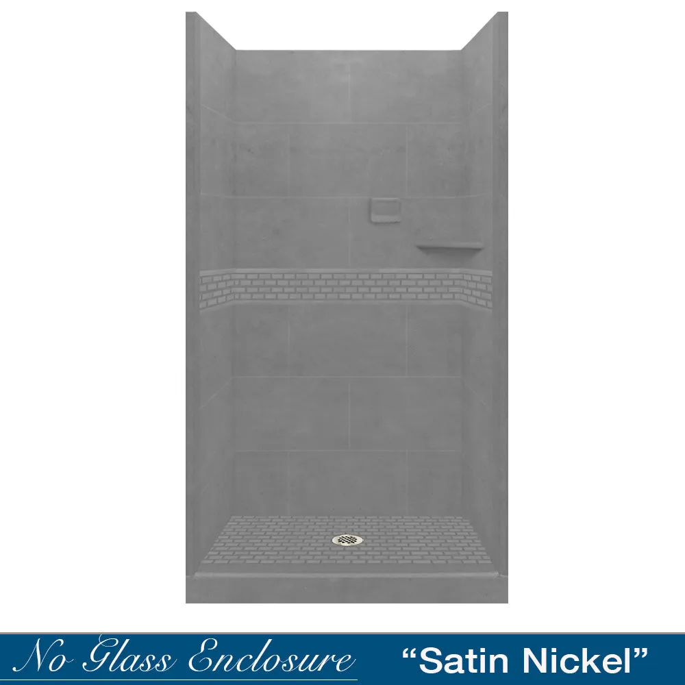 Classic Wet Cement Small Alcove Shower Enclosure Kit