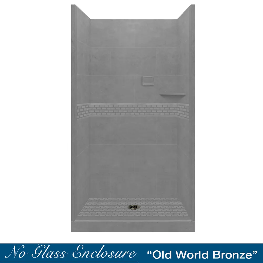 Classic Wet Cement Small Alcove Shower Enclosure Kit