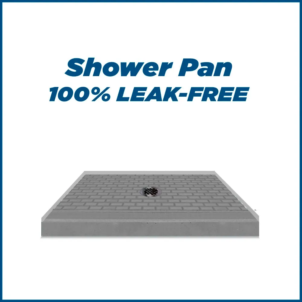 Classic Wet Cement Small Alcove Shower Enclosure Kit