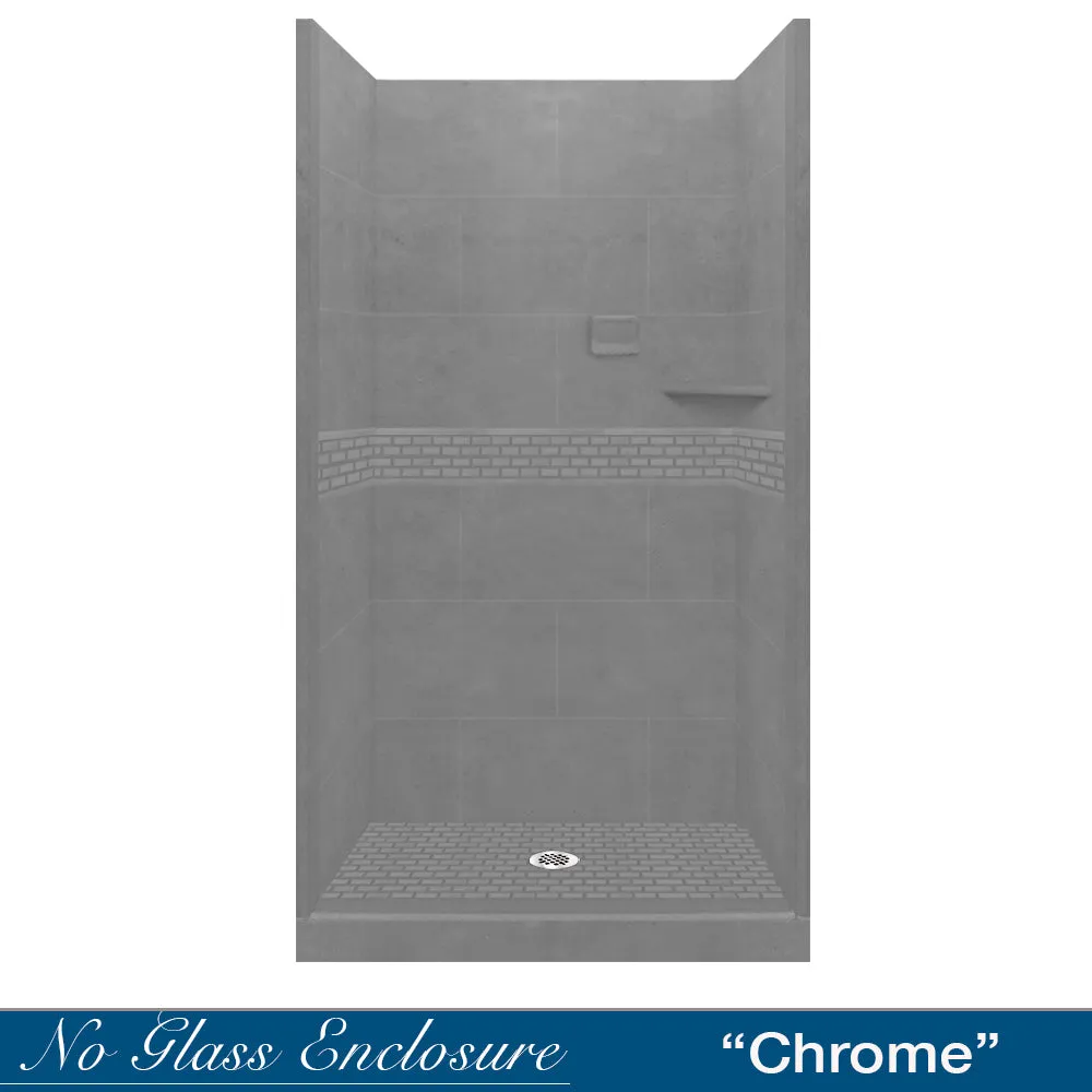 Classic Wet Cement Small Alcove Shower Enclosure Kit