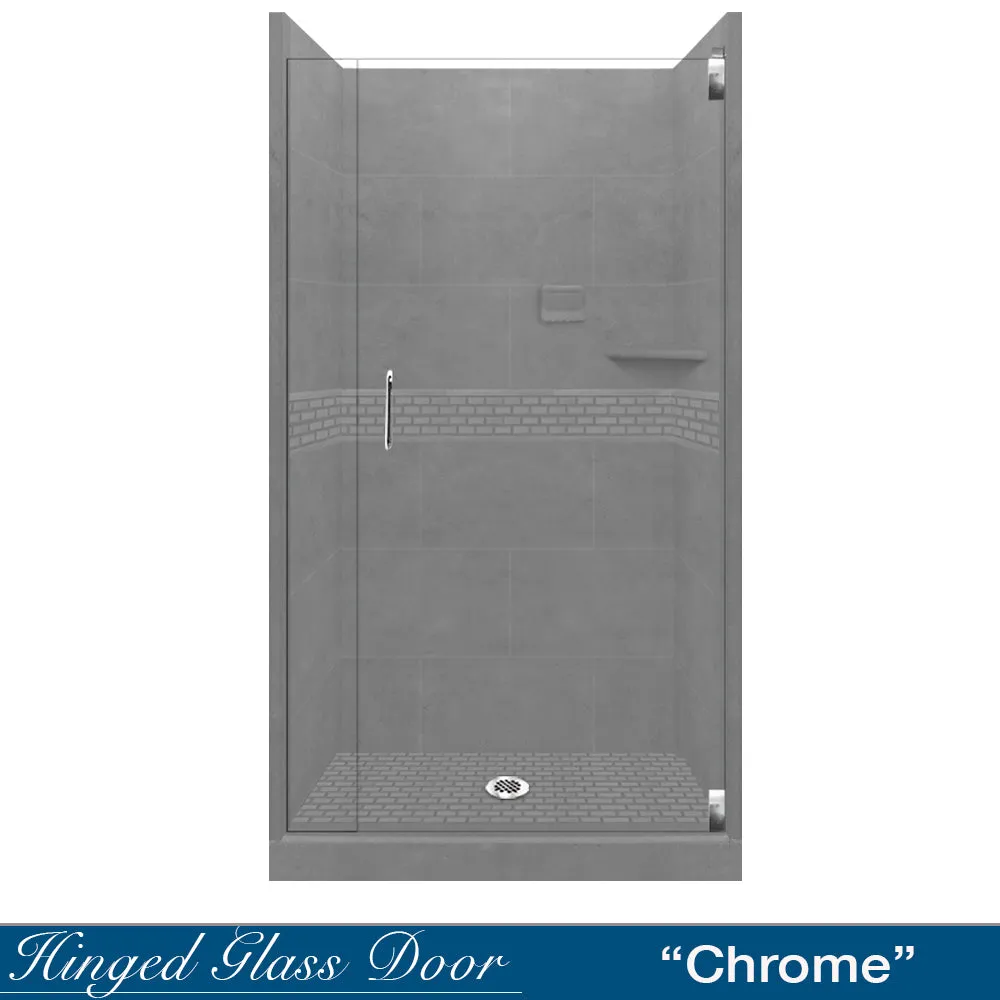 Classic Wet Cement Small Alcove Shower Enclosure Kit