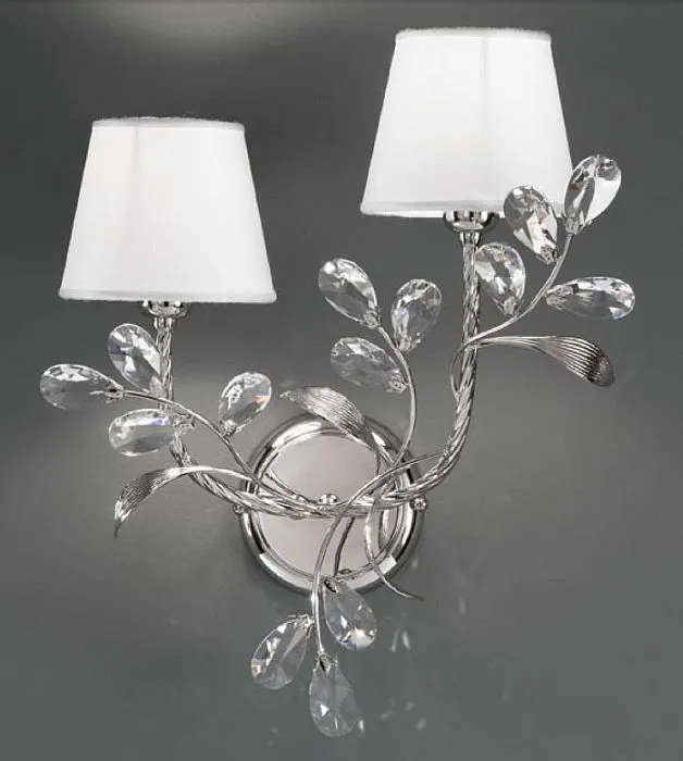 Clear Asfour Crystal Wall Light With Chrome Frame