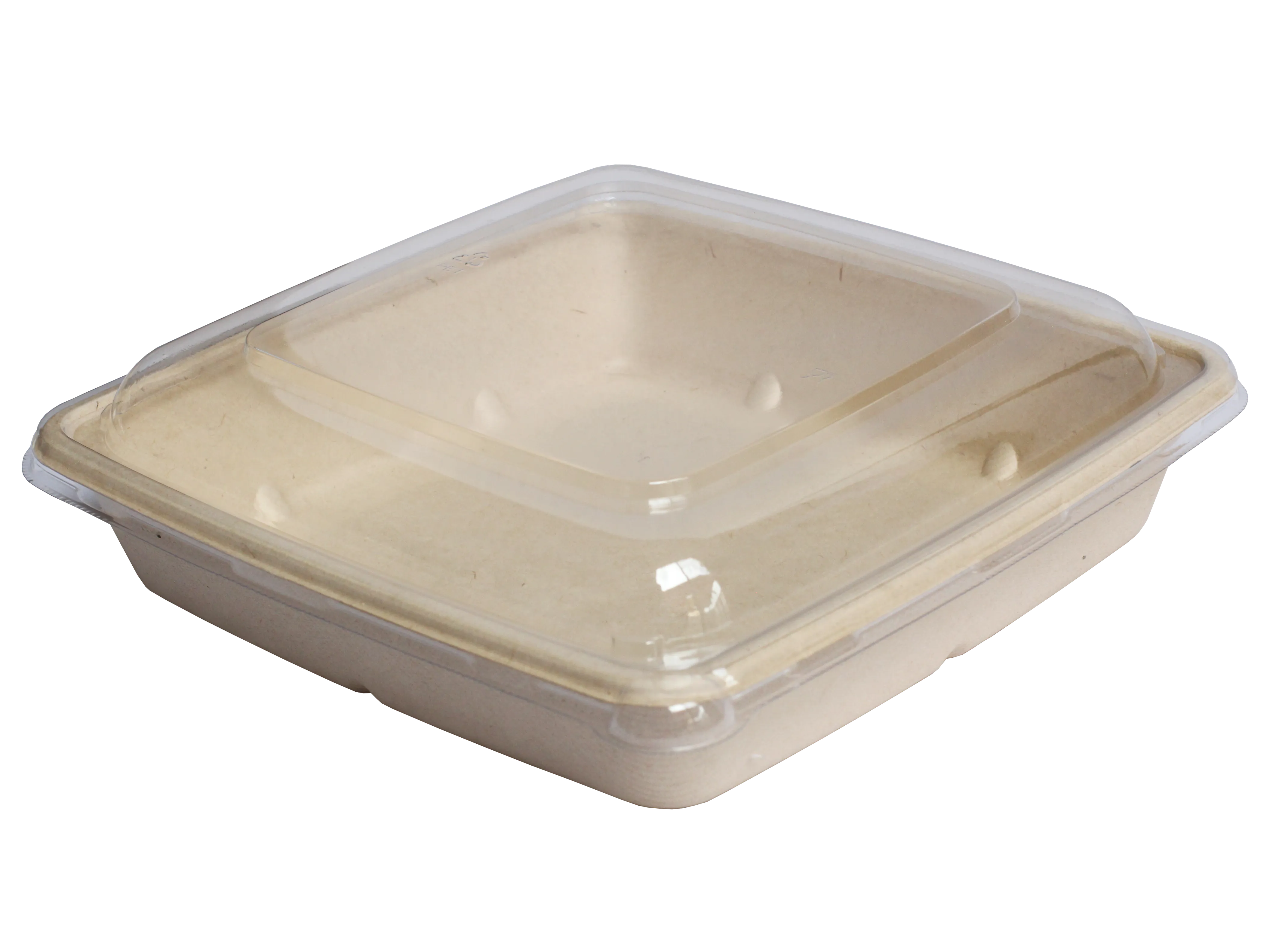 Clear Lid – 32/32-3-C oz Square Fiber Container