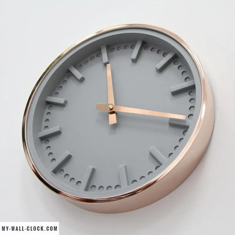 Clock modern Grey metallic