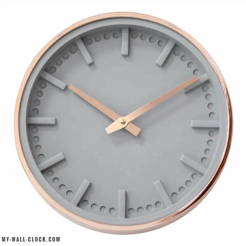 Clock modern Grey metallic