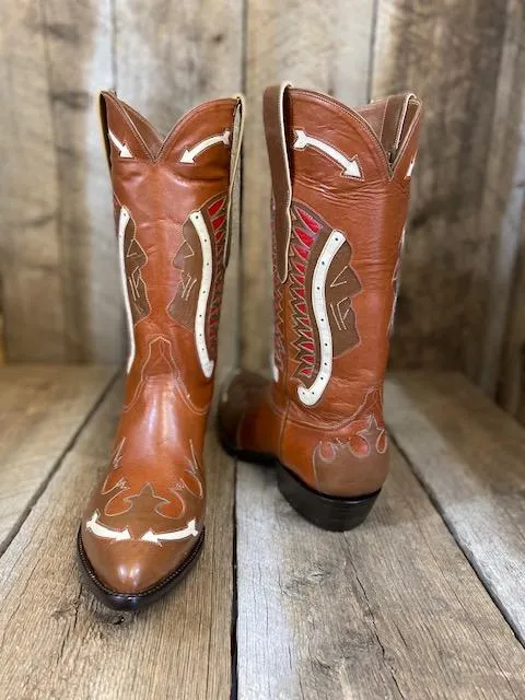 Cognac & Tan  L- Ranch  Tres Outlaws Men's Classic 4256 *