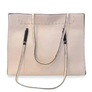 Concise Stitching and PU Leather Design Women's Shoulder Bag - Off-white