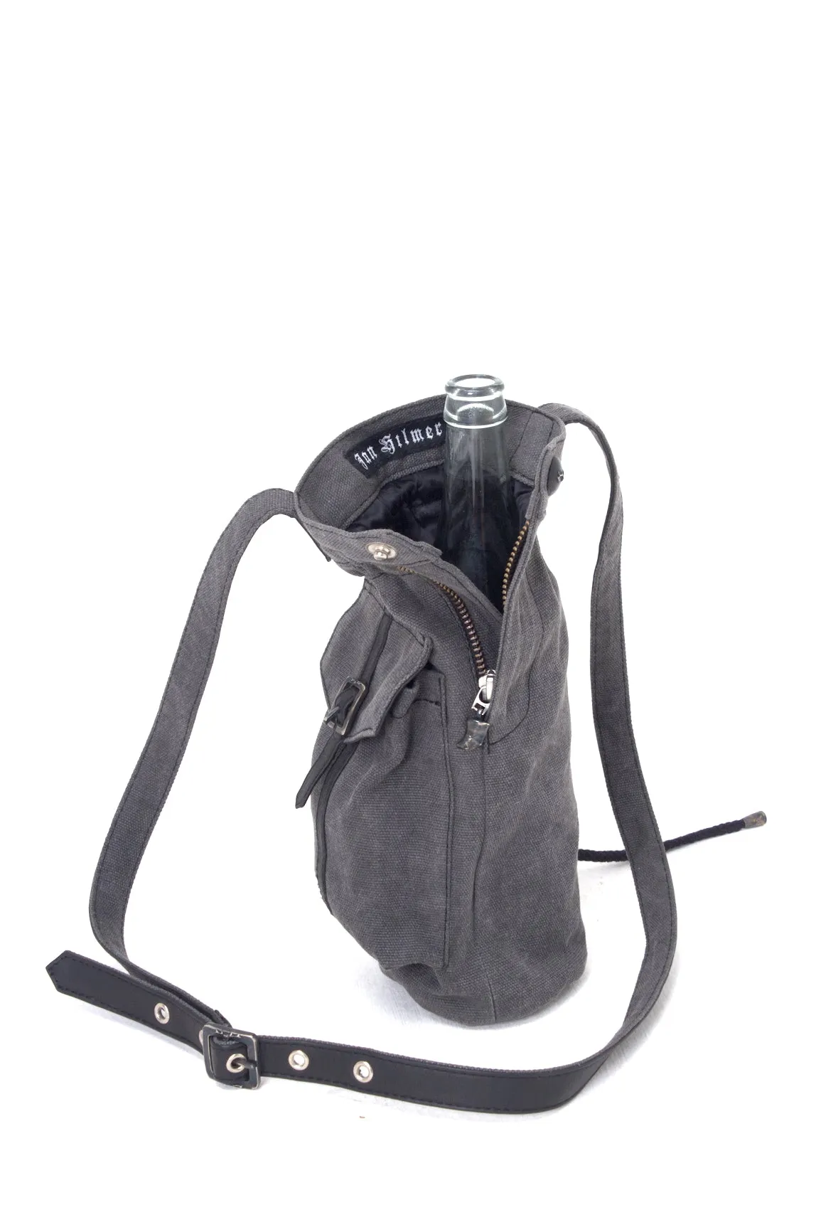 Coyote Bottle Bag - Combo Denim/Leather - Grey