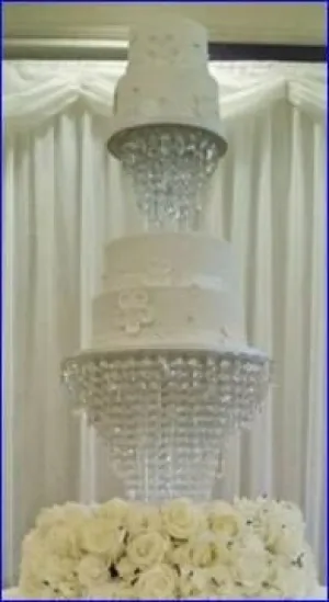 Crystal cake stand, 2 tier set ,10" & 16" CHANDELIER DESIGN Faux crystal by Crystal wedding uk