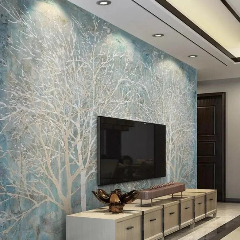 Custom Mural Wallpaper Elegant Forest Trees (㎡)