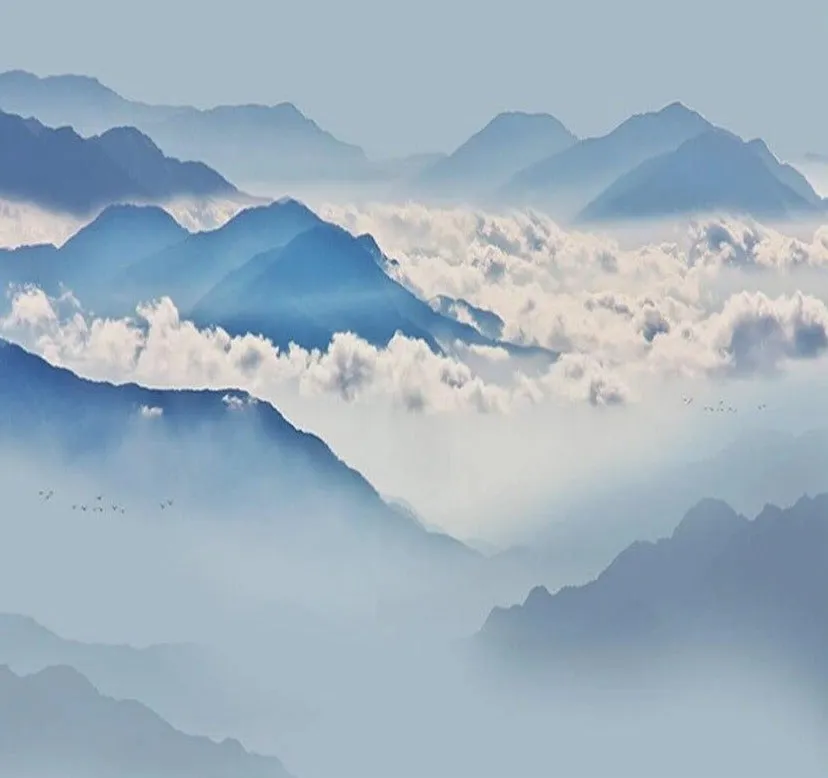 Custom Wallpaper Mural Mountain Clouds Landscape (㎡)