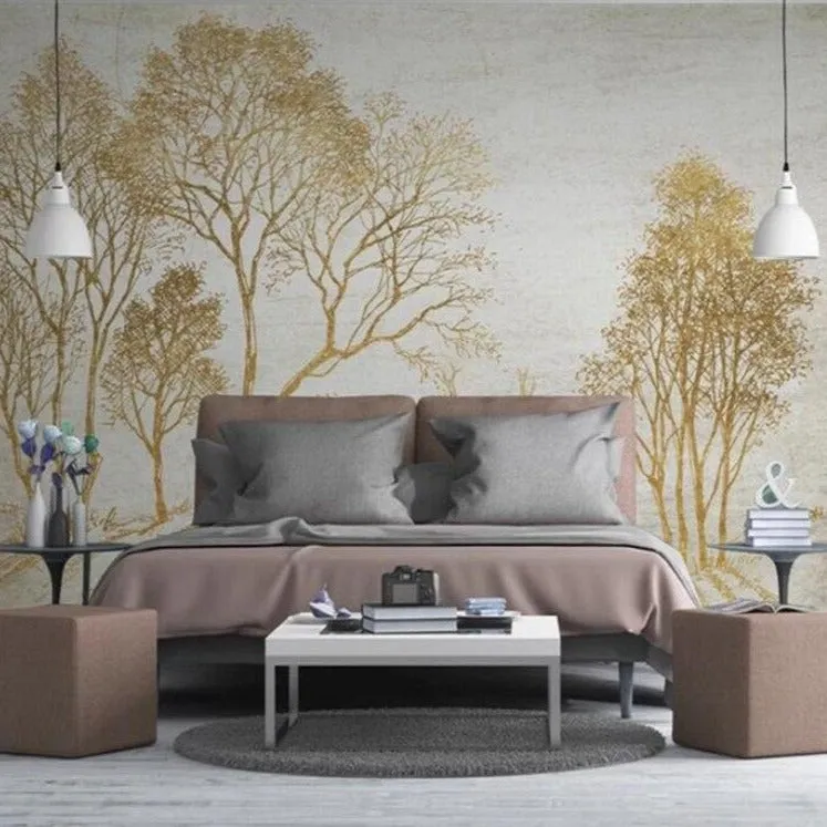 Custom Wallpaper Mural Woods Elk Golden Idyllic (㎡)