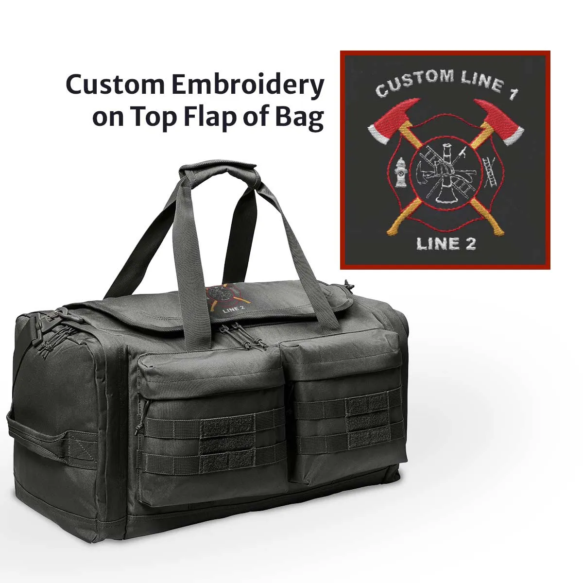 Customized Tactical Duffel Bag with Crossed Axes Embroidery