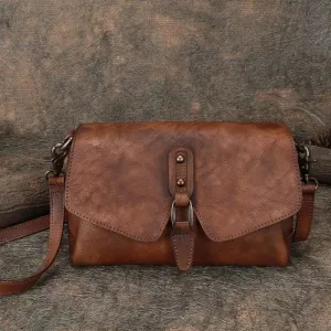 Cute Womens Brown Leather Crossbody Side Bags For Women