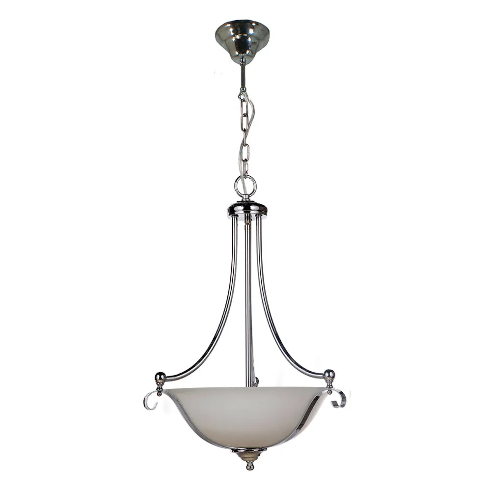 Dallas 3 Light Chrome Single Suspension Pendant