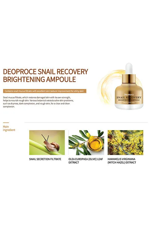 [DEOPROCE] Snail Recovery Brightening Ampoule (30mL/1.01fl.oz)