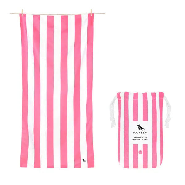 Dock & Bay Quick Dry Towel - Cabana - Phi Phi Pink – 63" x 35"