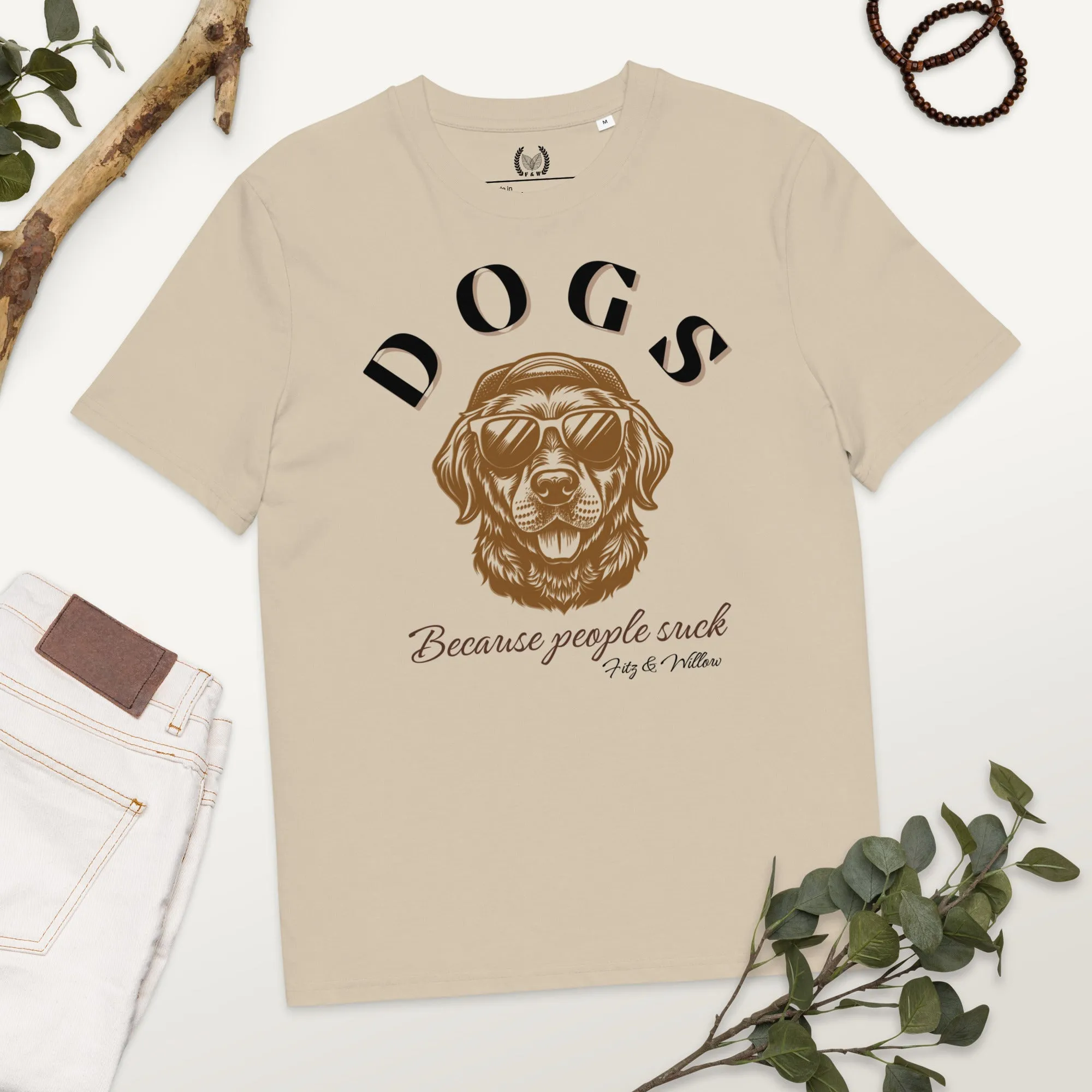 “Dogs Over People” Vegan Organic Cotton T-Shirt for Dog Lovers