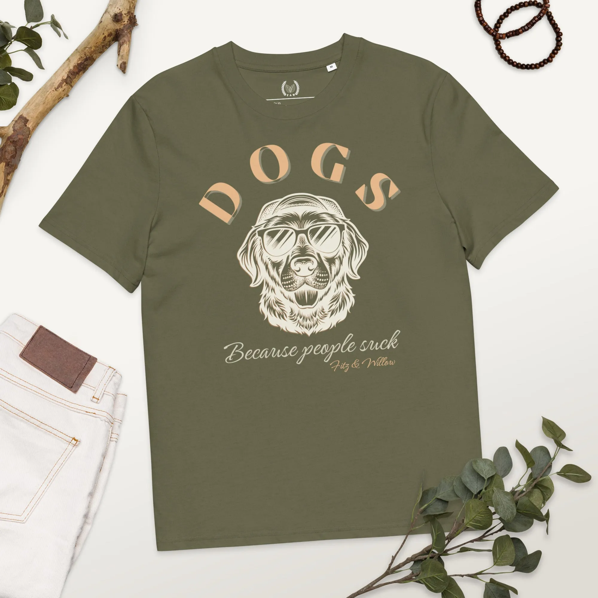 “Dogs Over People” Vegan Organic Cotton T-Shirt for Dog Lovers