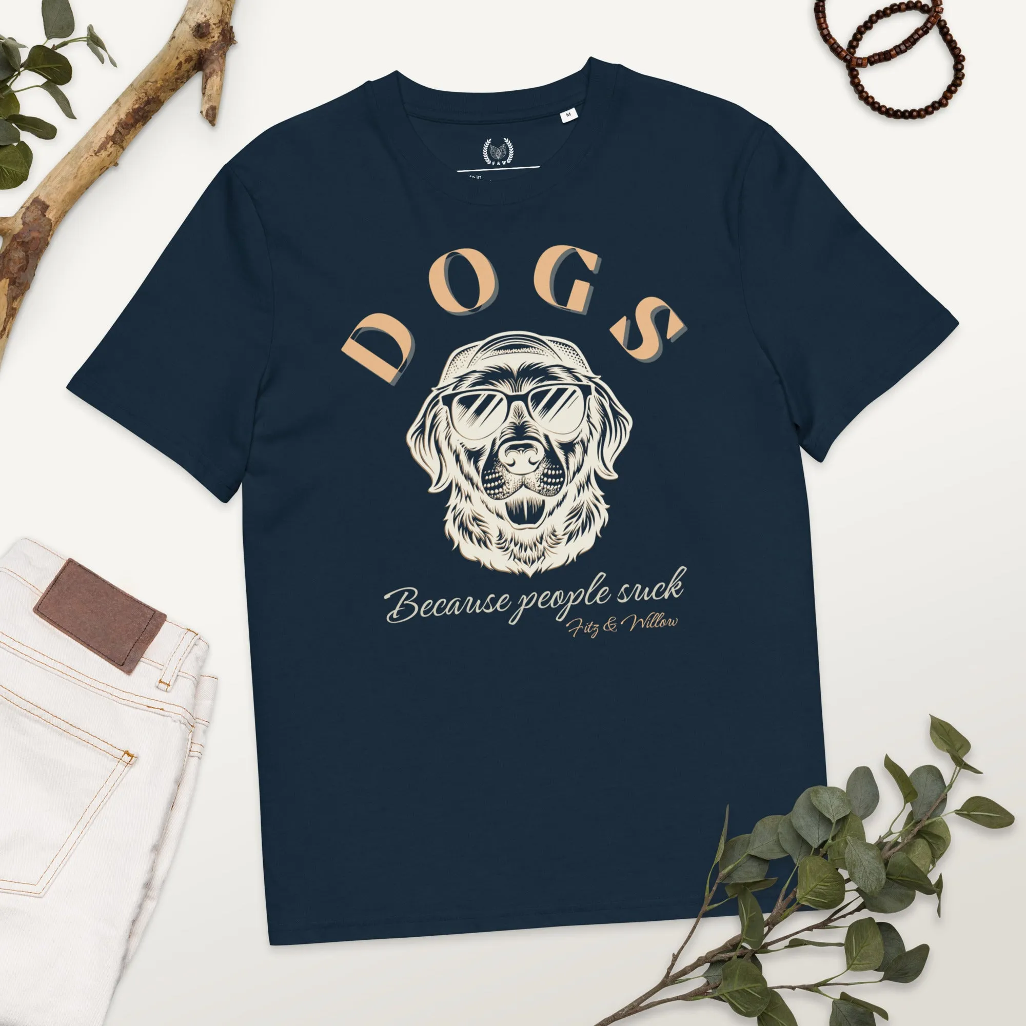 “Dogs Over People” Vegan Organic Cotton T-Shirt for Dog Lovers