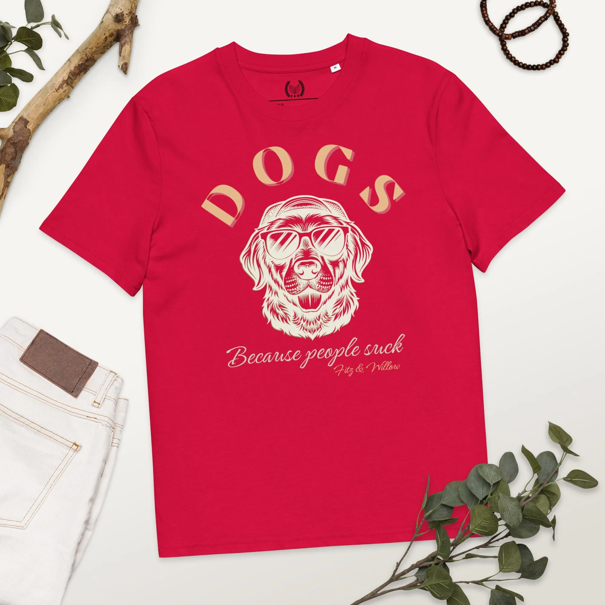 “Dogs Over People” Vegan Organic Cotton T-Shirt for Dog Lovers