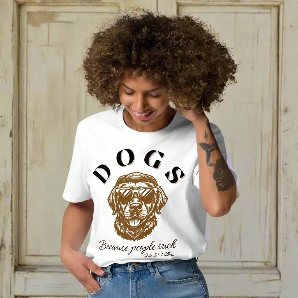 “Dogs Over People” Vegan Organic Cotton T-Shirt for Dog Lovers