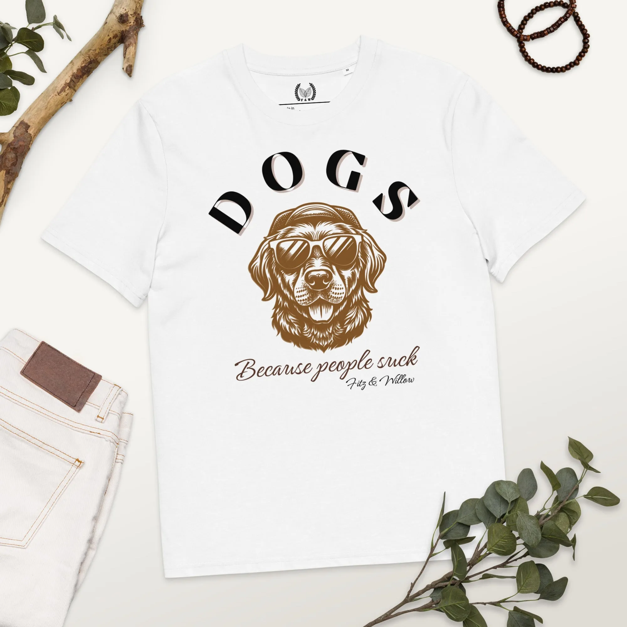 “Dogs Over People” Vegan Organic Cotton T-Shirt for Dog Lovers