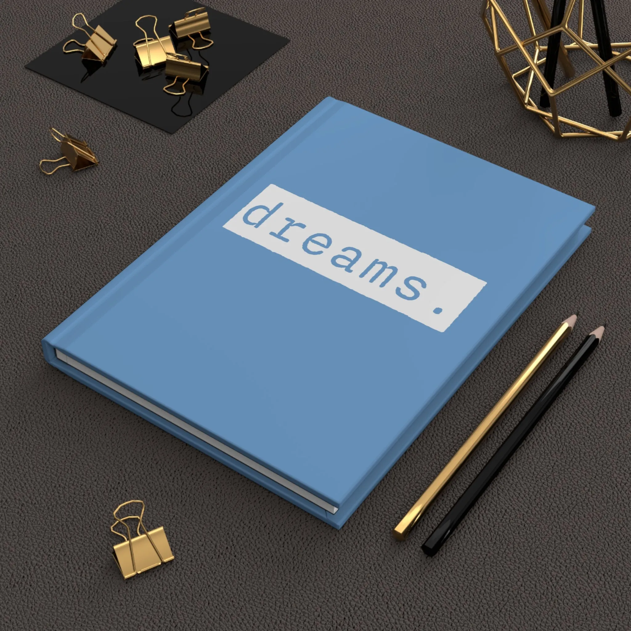 Dreams Blue Matte Hardcover Journal | Blank Book | Lined Notebook Diary Dream Log