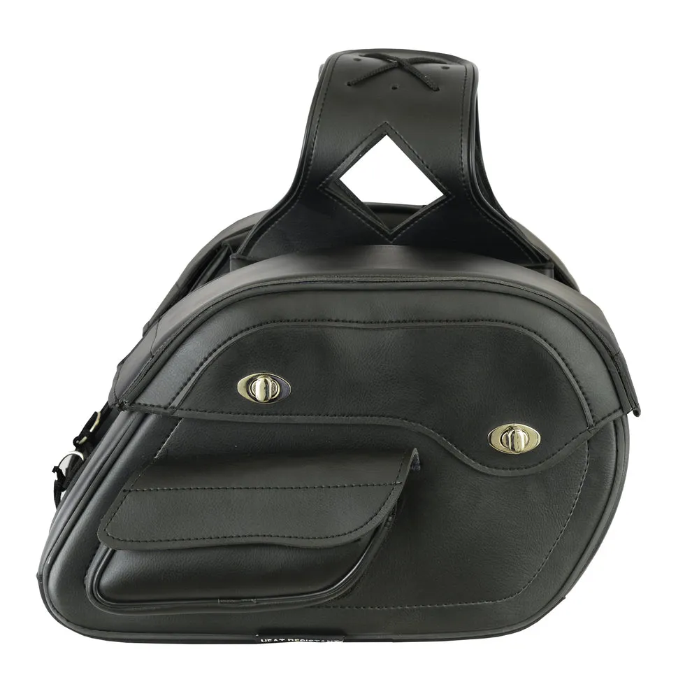 DS300 Saddle Bags Two Strap Twist Closure Set