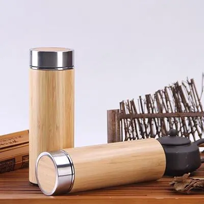 Eco Friendly Bamboo and Stainless Steel Insulated Flask