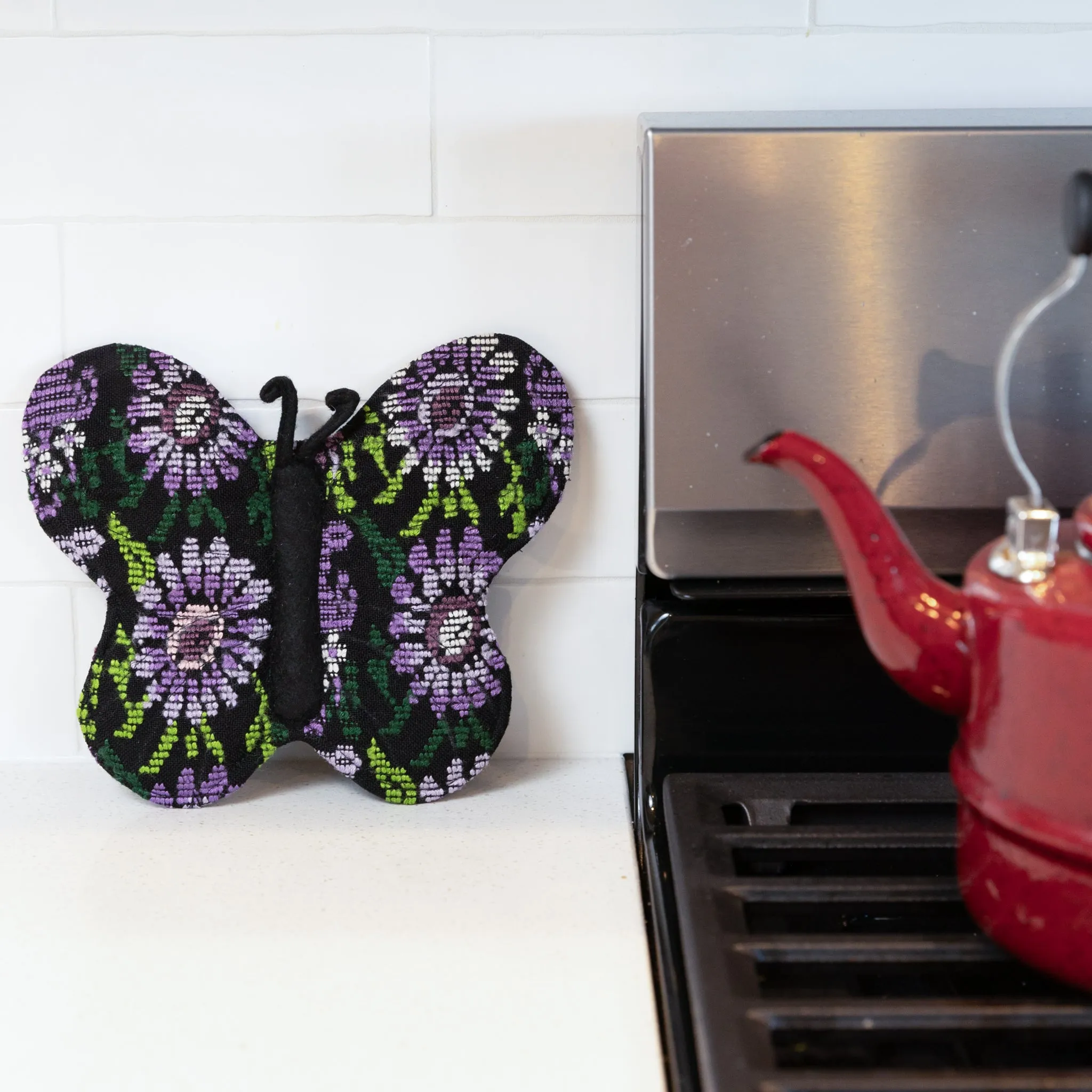 Eco-Friendly Brocade Butterfly Pot Holder