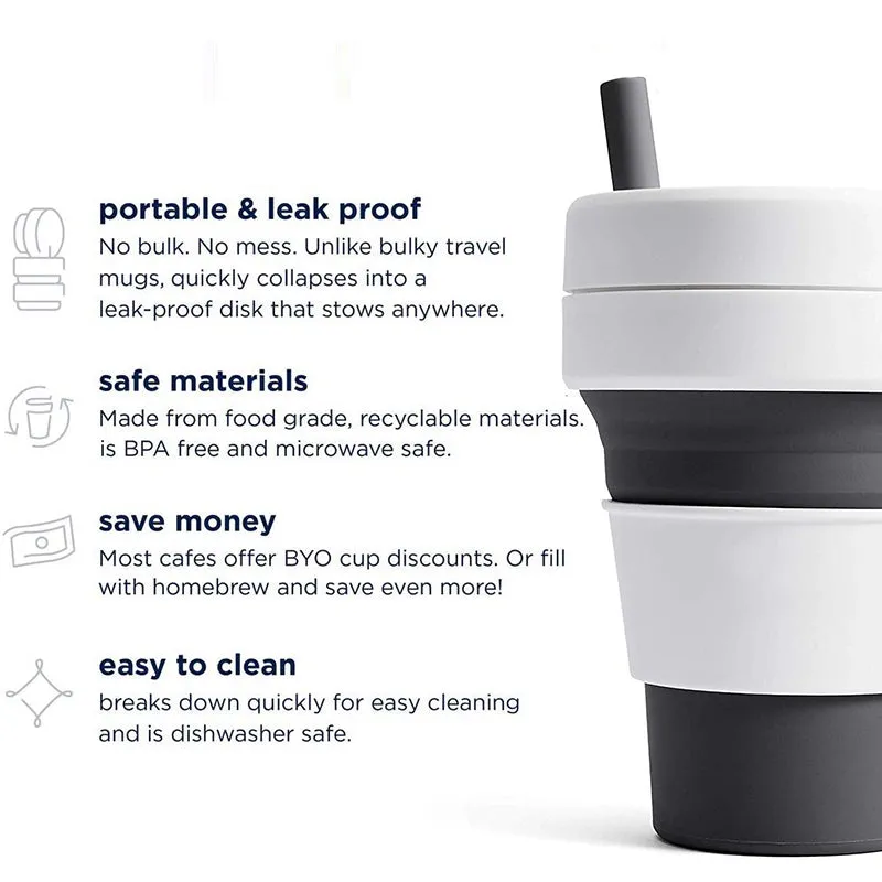 Eco-friendly Collapsible Cup with Straw