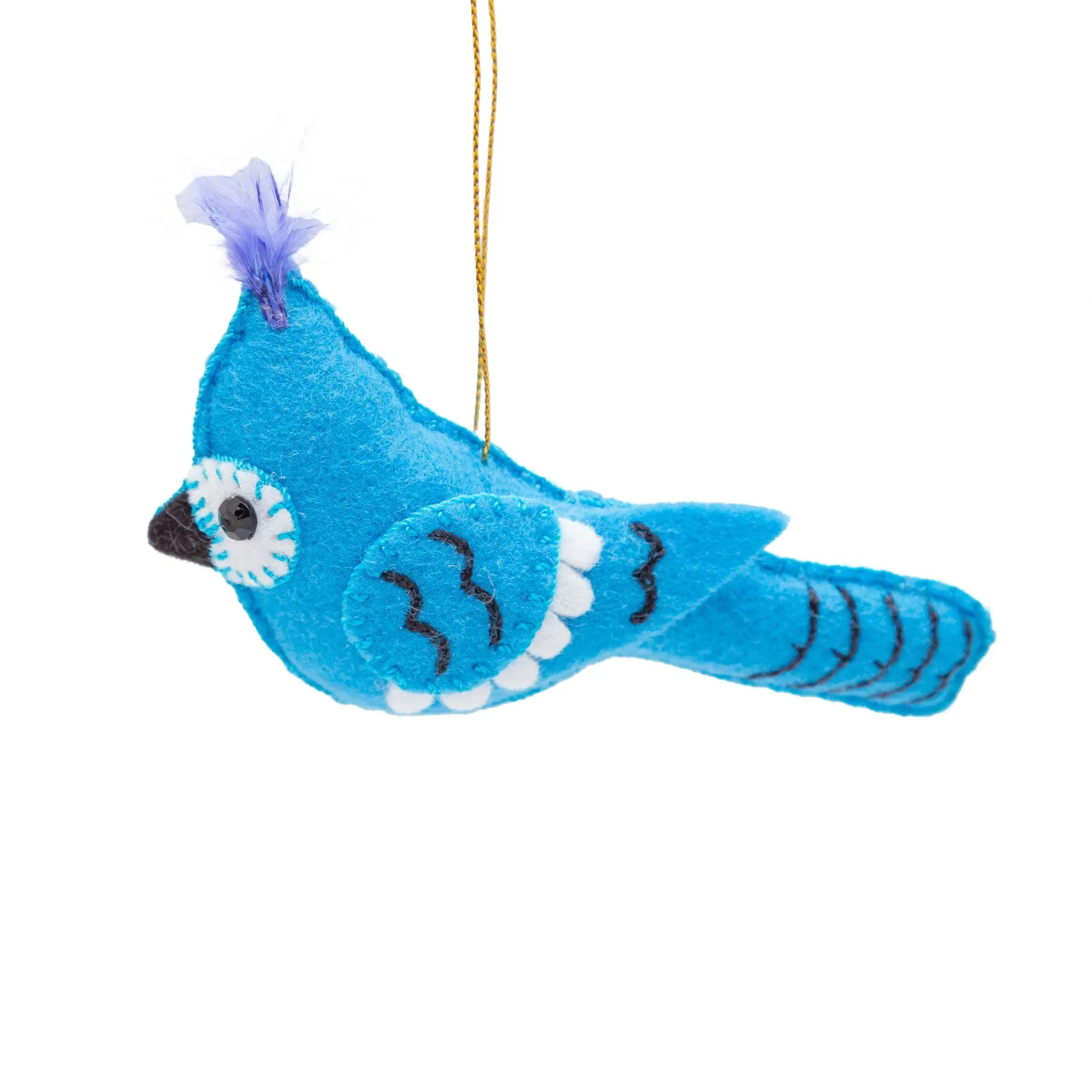 Eco-Friendly Felt Bluejay Christmas Ornament